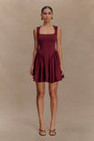 Sharon Scuba Jersey Mini Dress Wine