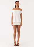 Leighken Knit Mini Dress White