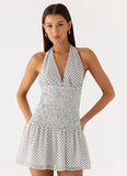 Holden Mini Dress White Polkadot