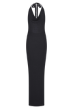 Ayella Cowl Knit Maxi Dress Black