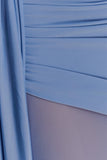 Asher Slinky One Shoulder Maxi Dress Cornflower Blue