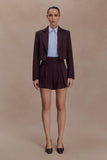 Simone Cropped Suiting Blazer Dark Chocolate