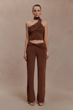 Lydia Slinky Asymmetrical Halter Top Chocolate