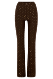 Jackie Diamante Straight Leg Pants Chocolate
