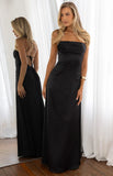 Blaise Black Satin Maxi Dress