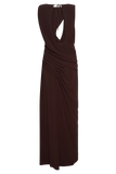 Oria Chiffon Maxi Dress Cacao Brown