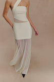 Vashti Cut Out Mesh Maxi Dress Ivory