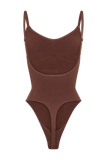 Alyssa Backless Shapewear Bodysuit Espresso