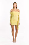 Paige Yellow Off The Shoulder Mini Dress