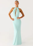 Mougleta Backless Maxi Dress Aqua