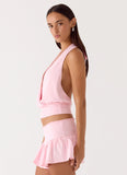 Pinki Beaded Halter Top Pink