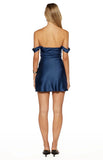 Zoella Tall Fit Navy Off The Shoulder Mini Dress