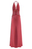 Dinah Lace And Satin Maxi Dress Blush Rose