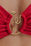 Tyler Bikini Top With Hardware Red