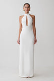 Elan Stretch Crepe Maxi Dress White