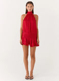 Willow Chiffon Mini Dress Red