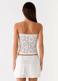 Moroder Strapless Lace Top Cream
