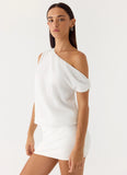 Stick Around Mini Dress White