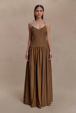 Darling Linen Maxi Dress Chocolate