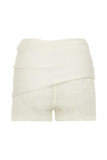 Liora Crochet Shorts With Knit Overlay Ivory