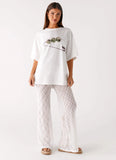 Matcha Lace Pants White