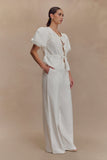 Janayia Cotton Wide Leg Pants White