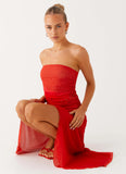 Think About It Midi Dress Fire Red