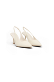 Dasha Patent Sling Back Heels Ivory