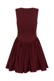 Sharon Scuba Jersey Mini Dress Wine