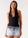 Charli Cowl Top Black
