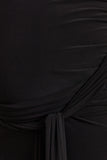 Felise Black Scoop Neck Maternity Maxi Dress With Gathered Detailing