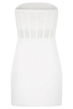 Palmer Mesh Corset Mini Dress Ivory