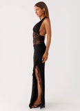 Wrenna Halter Neck Maxi Dress Black