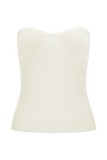 Elodie Strapless Cupped Knit Top Ivory
