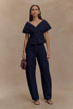 Rayne Off Shoulder Denim Top Indigo Blue