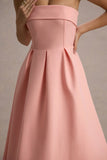 Annalise Pink Bandeau Skater Midi Dress