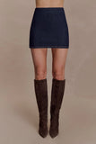 Ellie Denim Mini Skirt Washed Indigo Blue