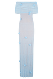 Brynn Orchid Knit Maxi Dress Baby Blue