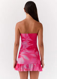 Besa Mesh Mini Dress Neon Blush