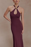 Ramona Modal Maxi Dress With Hardware Mahogany
