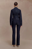 Cierra Cinched Jacket Top Washed Indigo Blue