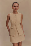 Camilla Boucle Mini Skirt Light Taupe