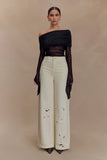 Dahlia One Shoulder Top Black