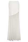 Portia Scuba And Mesh Maxi Skirt White