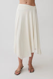Luu Slinky Midi Skirt Ivory