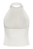 Tiara Halter Neck Suiting Top White