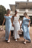 Yvette Slip Maxi Dress With Asymmetrical Hem Cornflower Blue