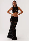 Fiorella Floret Maxi Skirt Black