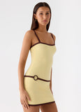 Felicia Asymmetrical Mini Dress Yellow
