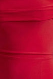 Law of Attraction Red Bardot Draped Split Maxi Dress